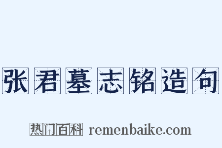 张君墓志铭造句是什么意思的图片